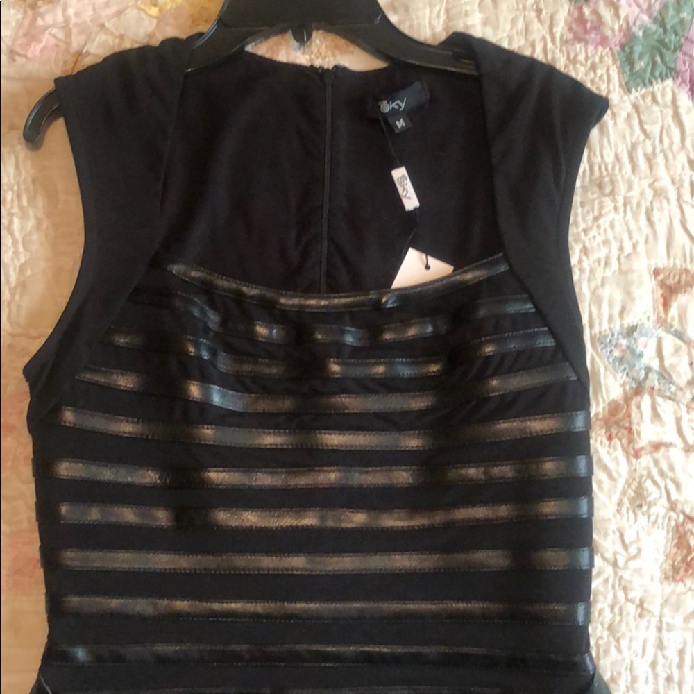 Sky leather mini dress
